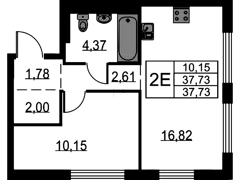 1-комнатная квартира 37.73 м², 1/12 эт., ЖК «Невская Долина»